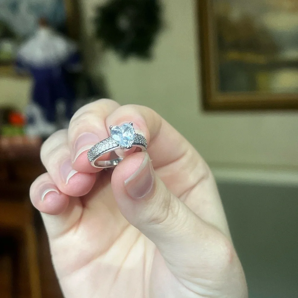 🩵 925 Silver Heart Sapphire Ring Last One Left⚡️